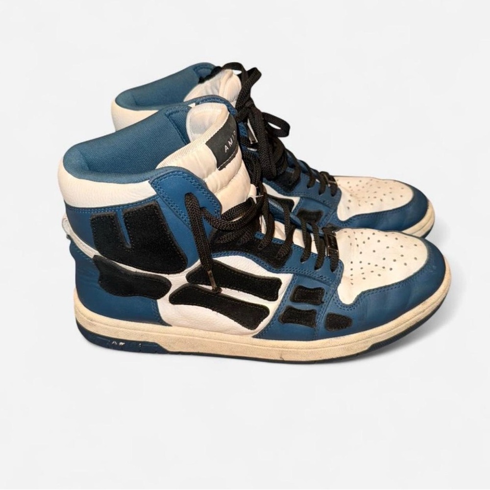 AMIRI Blue and White High-Top Sneakers
